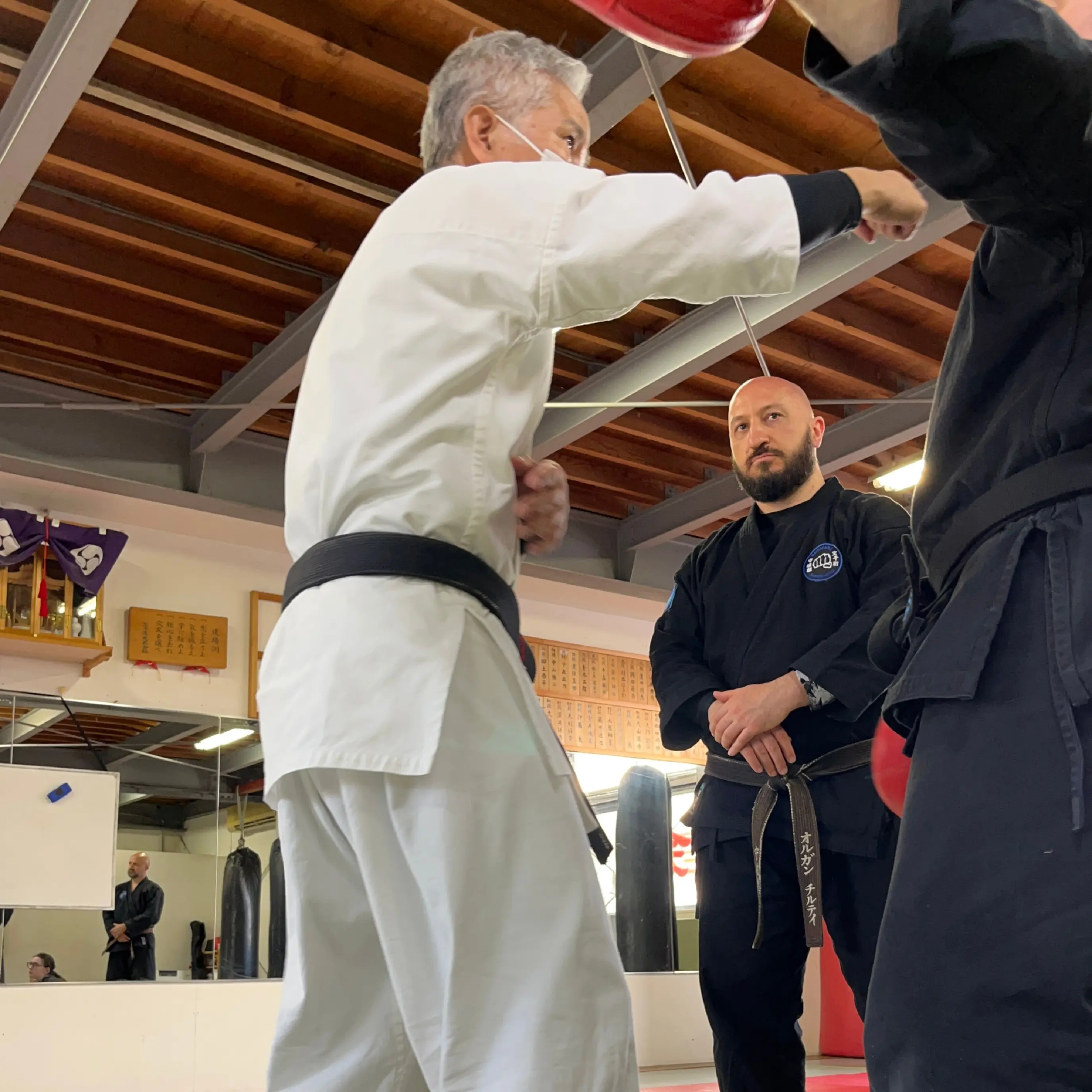 Olgun Tiltay training with Nobuya Tagami Sensei [9th Dan Tomarite Karate] in Ise Japan